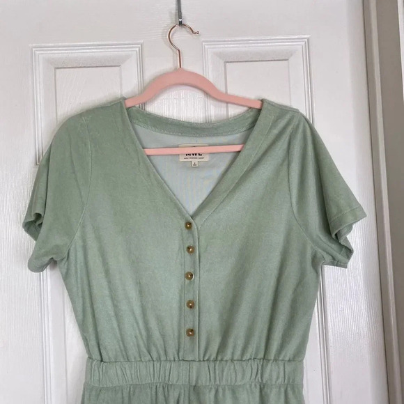MWL MADEWELL Retroterry Baseball Romper Size Small Mint Green - Picture 5 of 10
